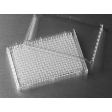 PLACA 384 POÇOS FUNDO PLANO PS (NÃO TRATADO, COM TAMPA, ESTÉRIL) EMB C/ 100 UND - CORNING