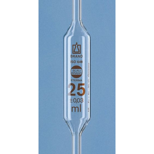 PIPETA VOLUMÉTRICA CLASSE AS USP 25 mL GRAV. EM MARROM ETERNA BRAND PIPETA VOLUMÉTRICA CLASSE AS USP 25 mL GRAV. EM MARROM ETERNA BRAND