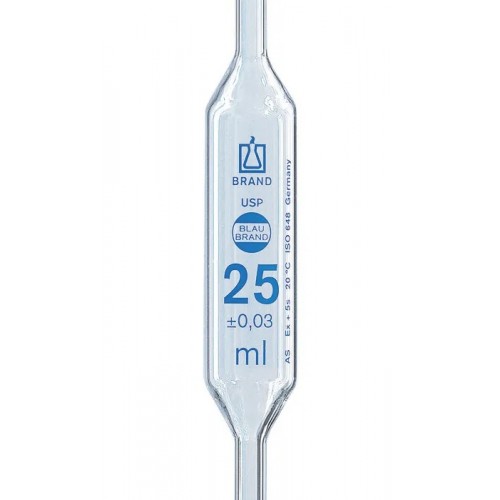 PIPETA VOLUMÉTRICA 100ml BRAND CLASSE A COM CERTIFICADO DE LOTE USP - GRAV ESMALTE AZUL UND PIPETA VOLUMÉTRICA 100ml BRAND CLASSE A COM CERTIFICADO DE LOTE USP - GRAV ESMALTE AZUL UND