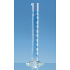 PROVETA 250 ml EM VIDRO DIV. 2 ml CLASSE A GRAV. AZUL, BASE HEXAGONAL BRAND