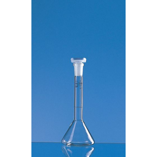 BALÃO VOLUMÉTRICO TRAPEZOIDAL EM VIDRO 50 ML CL. A COM TAMPA EM PP BRAND BALÃO VOLUMÉTRICO TRAPEZOIDAL EM VIDRO 50 ML CL. A COM TAMPA EM PP BRAND