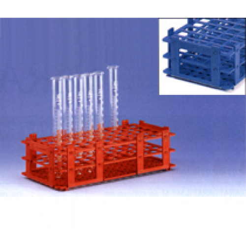 SUPORTE P/ 84 TUBOS DE 13mm EM PP AZUL MARCADOS ALFANUMERICAMENTE (RESIST. A ESTERILIZAÇÃO) BRAND SUPORTE P/ 84 TUBOS DE 13mm EM PP AZUL MARCADOS ALFANUMERICAMENTE (RESIST. A ESTERILIZAÇÃO) BRAND